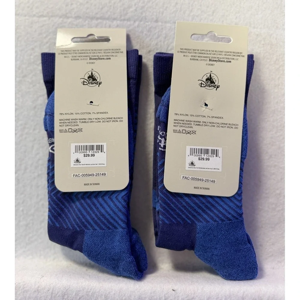 RunDisney Disney Compression 2 Pairs Of Socks Disney Socks Running Hiking  NWT